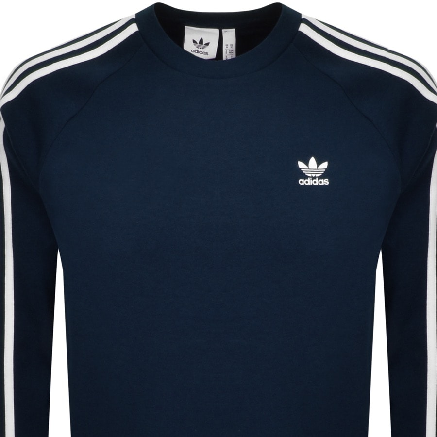 Alternative Image for Productadidas Originals Three Stripe Sweatshirt Navy2